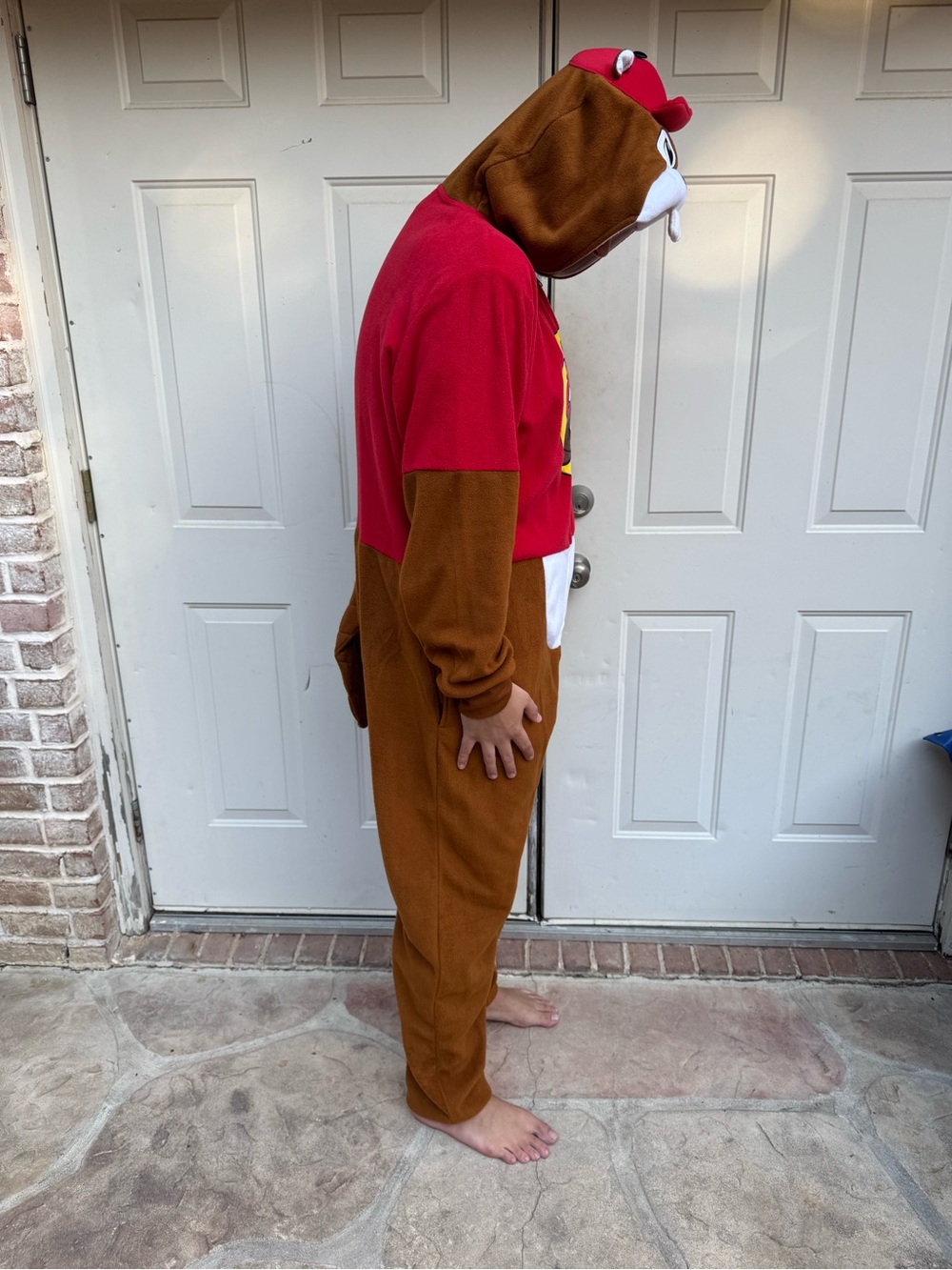 Buc-ee's, Onesie Pajamas - Red & Brown, Size Lg/XL Unisex - Picture 3 of 4